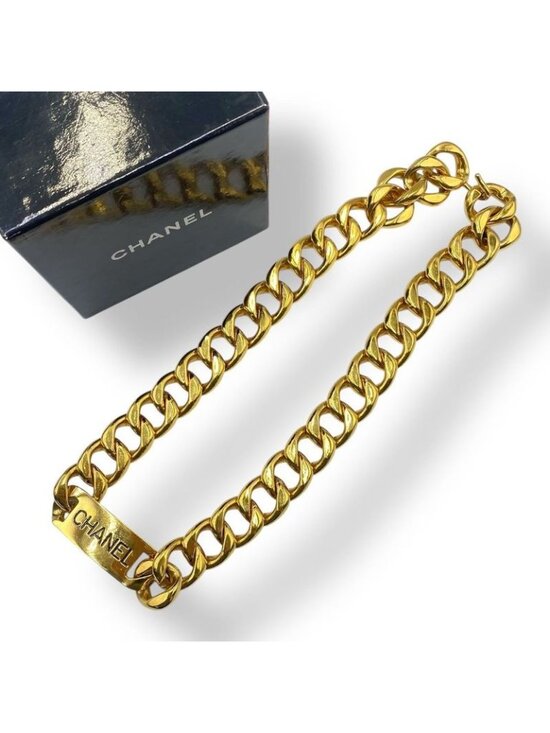 Chanel Chain Belt Logo Plate Gold main image 4